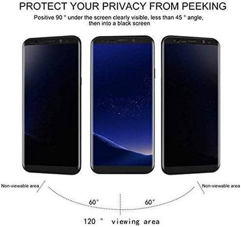 Samsung Galaxy S9 Anti-Spy Screen Protector - 1 Pack HD Tempered Glass Privacy Film, 3D Full Cover Protection.