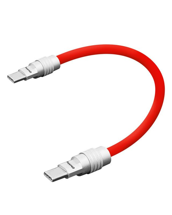 chubbycable Cute Chubby Power Bank Friendly Cable, Durable Fast Charging Short USB C Cable, Red, 1.64FT