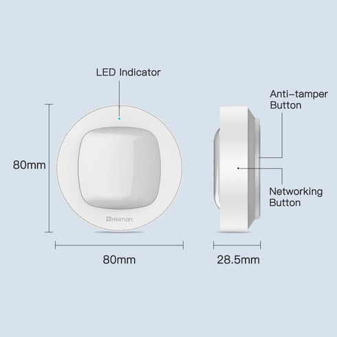 HEIMAN WiFi Smart Motion Sensor, Wireless Home Security PIR Motion Detector, Real-Time App Notifications