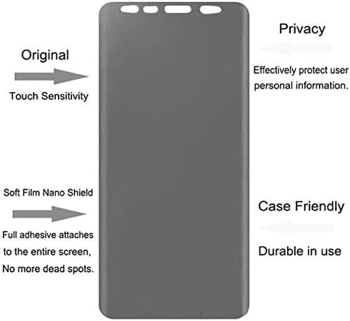 Galaxy S8 Plus Privacy Screen Protector, 2-Way Anti Spy Full Adhesive Nano Shield Soft Film (NOT Tempered Glass)
