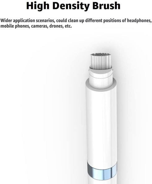 ECP4in1 Airpod Cleaner Kit with Flocked Sponge, Metal Pen Tip, 2 High-Density Brushes for Earbud Cleaning (Blue)