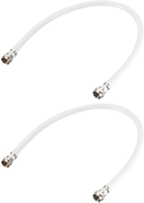 uxcell RG6 Coaxial Cable with F Type Male to F Type Male Connectors, 1 ft, 2pcs