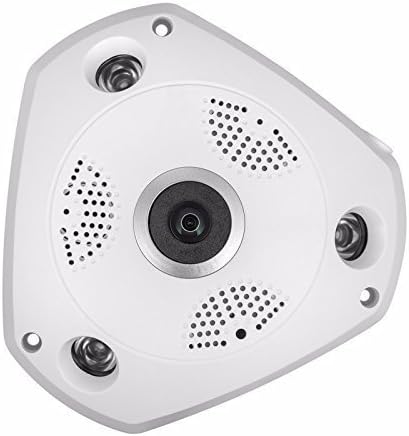 MaxWorks 80664 360° Wireless Panoramic VR Camera, High Resolution Fisheye Lens, Night Vision, White for Home Security
