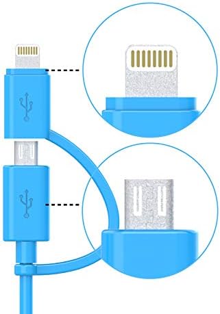 Apple MFi Certified 2 in 1 iPhone Charger Lightning Cable and Micro USB to USB Cord, Compatible with iPhone X, 8, 7 Plus