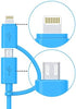 Apple MFi Certified 2 in 1 iPhone Charger Lightning Cable and Micro USB to USB Cord, Compatible with iPhone X, 8, 7 Plus