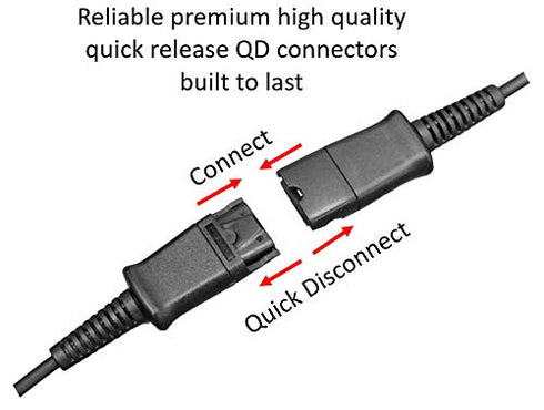 Call Center Headset QD Cable Y Splitter Adapter for Plantronics QD Headsets