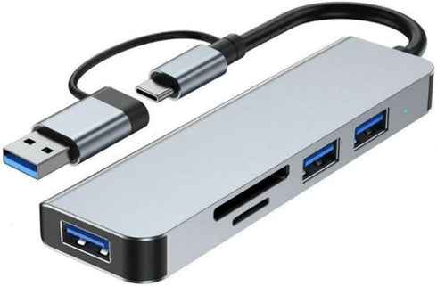 HCUSR USB-C Hub Splitter 5 in 1 with USB 3.0/2.0, SD/TF Splitter Card
