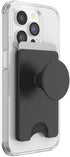 PopSockets Phone Wallet with Expanding Phone Grip, Card Holder, Solid PopWallet - Black