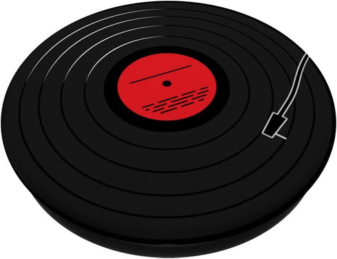 Retro Vinyl Album Record Player LP Art Red Design PopSockets Standard PopGrip