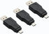 USB 2.0 Adapter A Male to Micro Male, Black (3 Pack) USB A Male to Micro Male Adaptor