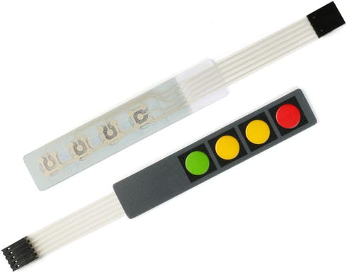 5Pcs 1x4 4 Key Membrane Switch MG192B, 4-key Array for Microcontroller Extended Keyboard, 5Pin Dupont DIY