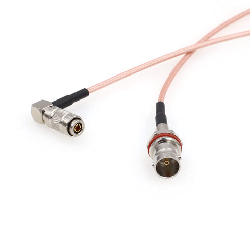 SZRMCC DIN1.0/2.3 RG179 75ohm 4K (60cm/24inch) Right Angle Male to BNC Female HD SDI Coaxial Cable for Video Camera