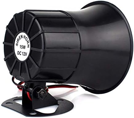Wired Alarm Siren Horn, 15W DC 6 to 12V Security Siren with Bracket for Home Security System