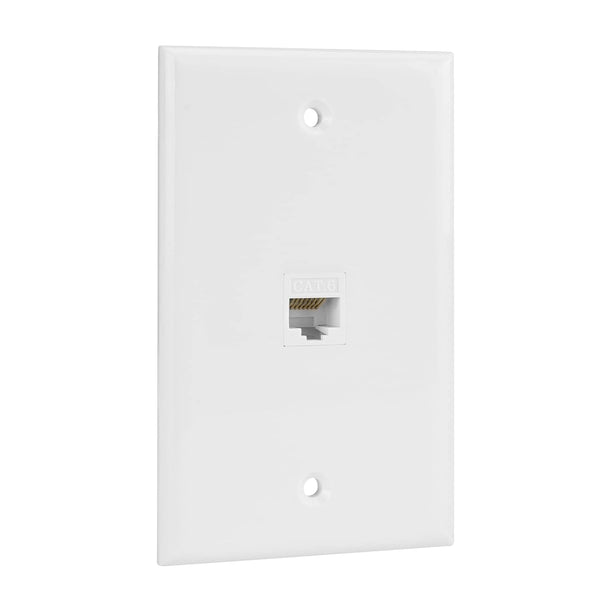 Ethernet Wall Plate, 1 Port Cat 6 RJ45 Keystone Female to Female, Compatible with Cat7/6/6e/5/5e Ethernet Devices