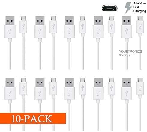 Pack of 10 Quick Charge Micro USB Cable, Rapid Charging Sync Cord for Samsung Galaxy S7 Edge, Note 5, LG