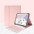 iPad 10th Generation 2022 Keyboard Case, Cute Color Detachable Bluetooth Keyboard Cover with Pencil Holder (Pink)