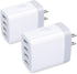 Sicodo USB Wall Charger 4 Ports Cube 2 Pack 4.8Amp Adapter Compatible with iPhone, Samsung Galaxy