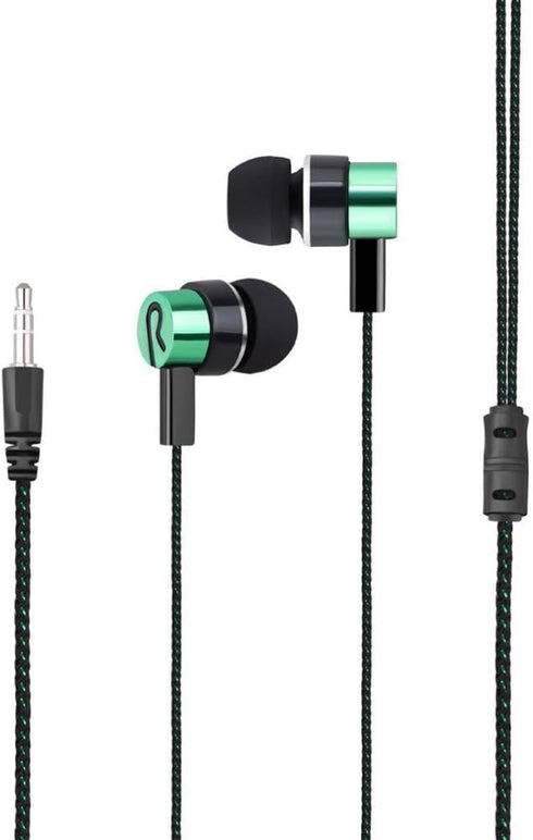 4 Pack Wired Earbuds - 3.5MM Stereo Earphones, In-Ear Headphones, 1M Braided Cord for MP3, CD Player, Laptop, Tablet.