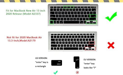 HRH Ultra Thin Silicone Keyboard Cover Skin for MacBook Air 13.3" 2020 with M1 Processor (Model A2337) Touch ID