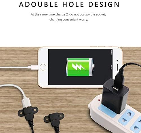 QiCheng&LYS USB 2.0 Male to Dual Female Charging Extension Cable, 5ft Panel Mount Cable with Screw Hole for Furniture