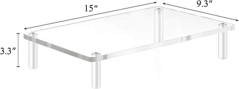 YestBuy Acrylic Monitor Stand Riser, Clear Computer Stand for Laptop, iMac, PC, Printer, Ergonomic Desk Riser