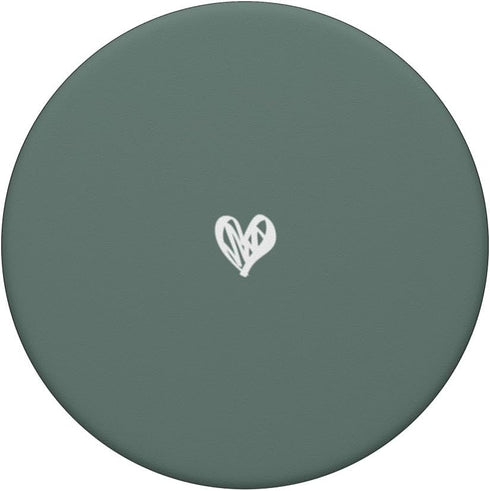 Cute Sage Green Heart Love Minimalist PopSockets Standard PopGrip