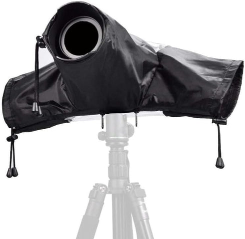 HuaerHui Camera Rain Cover for Canon Nikon Sony Fujifilm DSLR Mirrorless Cameras, Medium Lens Sleeve, Black