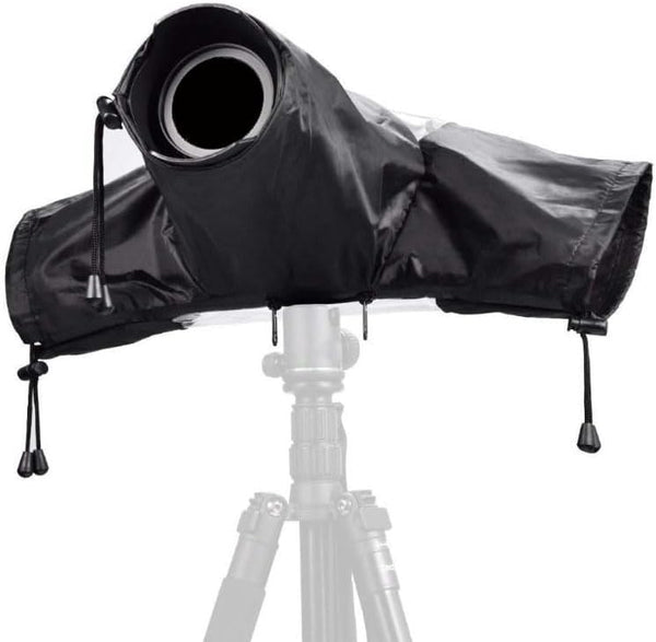 HuaerHui Camera Rain Cover for Canon Nikon Sony Fujifilm DSLR Mirrorless Cameras, Medium Lens Sleeve, Black