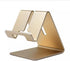 Gold Aluminium Alloy Cell Phone Stand, Universal Desktop Holder for All Mobile Smartphones, Office Decor