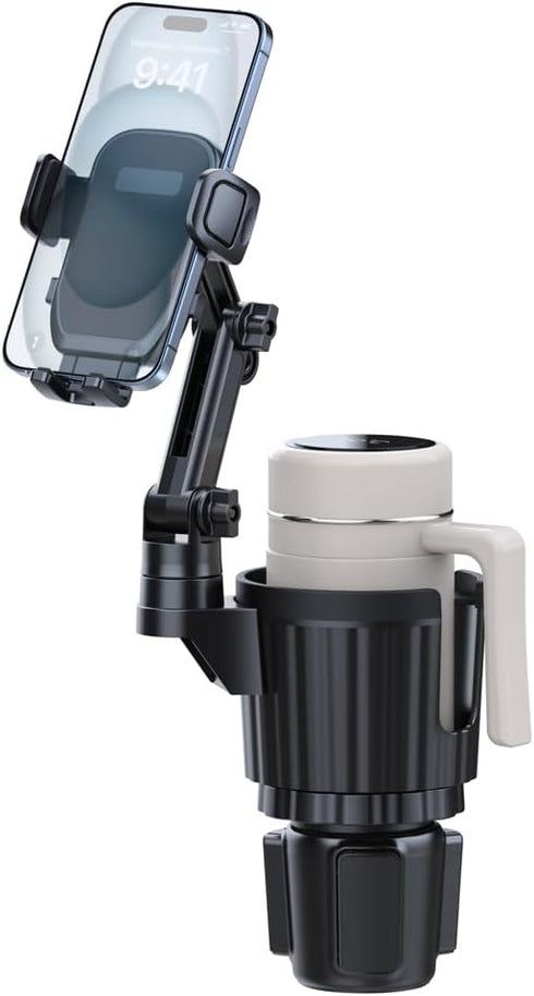 Elecphbo 2 1 360 10-40oz Cup Holder Phone Mount for Car, in Cell P Car Mount Rotation Cup Holder Expander for Stanley