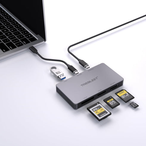 TREBLEET 6-in-1 3.2 2 (10Gbps) Professional Multi-Card Reader for CFexpress Type A & Type B, SDXC UHS-II, MicroSD USB