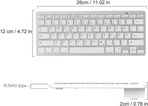 FLY WAY Bluetooth 3.0 Keyboard, Portable Wireless Keypad, Universal Slim Keyboard for iOS, Android, Windows (German)