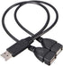 Dual USB Female Jack Y Splitter Charger Cable (2 Pack) - USB 2.0 Adapter for Laptop, Tablet, Smartphone Data & Charging.