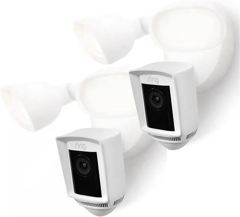 Silicone Skin Case for Ring Floodlight Cam Wired Pro, UV & Weather Protection Cover, White, 2 Pack