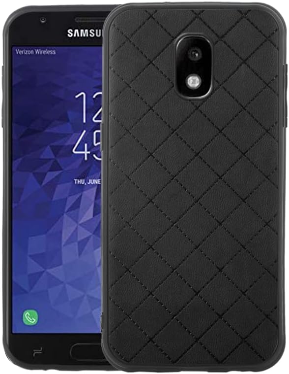ELISORLI Rugged Thin Case for Samsung Galaxy J3 Orbit J 3 Star 2018, Anti-Slip Rubber TPU Mobile Cover - Black