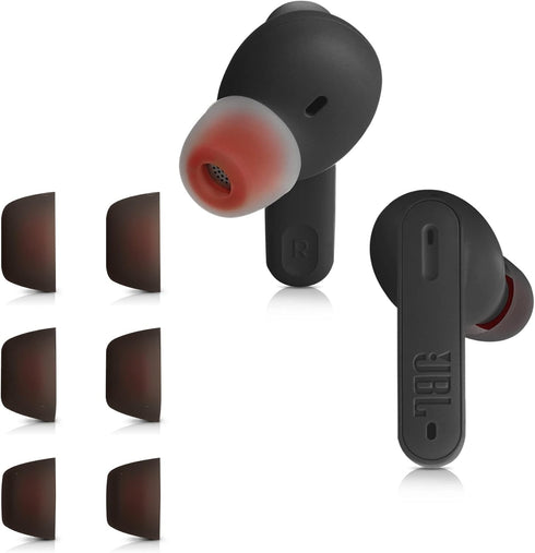 kwmobile Silicone Ear Tips for JBL Tune 230 NC TWS / T230NC - 6X Replacement Tips - Black