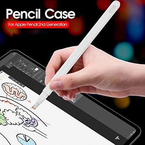 Blaspins 2nd (2 12.9/11 2 Apple Pencil Case Generation Compatible Silicone Case Sleeve Cover Holder Grip Skin + Nib
