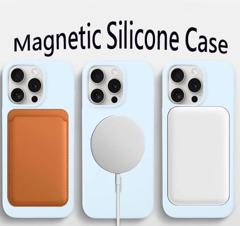 WIRATA 15 15 6.7 inch Silicone Case Compatible with iPhone Pro Max Liquid Silicone Magnetic Case with Anti-Scratch