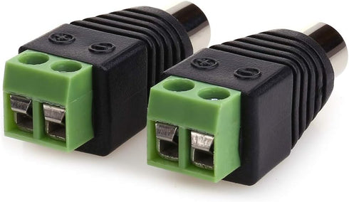 MOBOREST RCA Cable Audio Adapter - Phono RCA Male Plug to AV Screw Terminal Audio/Video Speaker Wire connectors