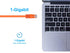 Monoprice Cat6 Ethernet Patch Cable, Snagless RJ45, 2 Feet, Orange, 550MHz, 24AWG