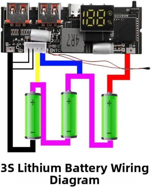 Septoolshop 3S 4S 5S 65W 100W Output(3S 65W) Power Bank Module Circuit Board With Charging, Comprehensive Safety