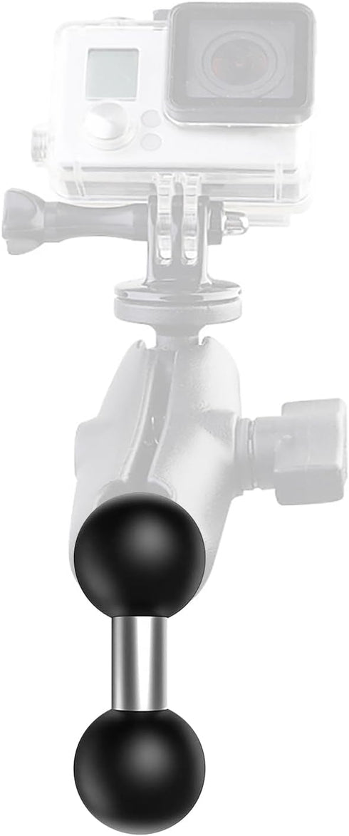 Double 1" Ball Mount Base Adapter, Compatible with RAM Mounts B Size 1 inch Double Ball Socket Arms, Black