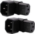 IEC C14 to C13 Power Adapter, PDU Plug/Socket Down 90 Degree, 2 Pack for LCD Wall Mount TV