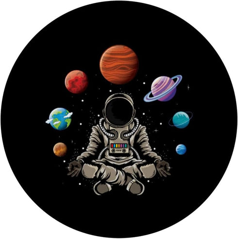 Astronaut Doing Yoga in the Universe - Space Galaxy PopSockets Standard PopGrip