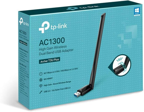 TP-Link USB WiFi-Adapter for Desktop PC, AC1300Mbps Dual Band Network Adapter, USB 3.0 with 2.4GHz/5GHz High Gain