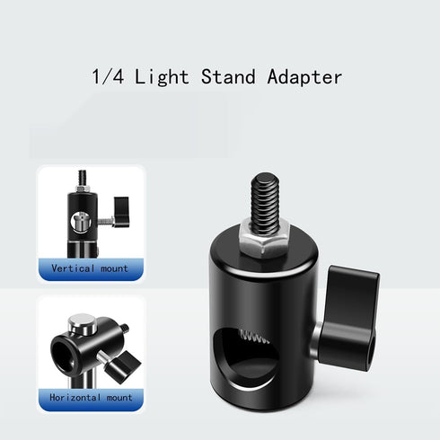 TEHAOUU 1/4 16mm Stainless Steel Light Stand Adapter, Photography Studio Live Broadcast Tripod Converter, Compatible