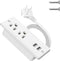 Jgstkcity Recessed Power Strip with USB,Flat Plug Ultra Thin Extension Cord,Furniture Desktop Charging