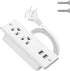 Jgstkcity Recessed Power Strip with USB,Flat Plug Ultra Thin Extension Cord,Furniture Desktop Charging