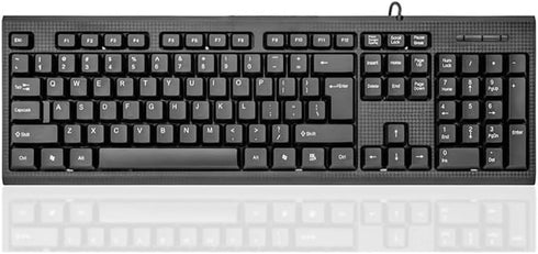 Guiheng Wired Computer Keyboard, Plug Play USB, Large Number Pad, LED IndicatorsErgonomic, Foldable