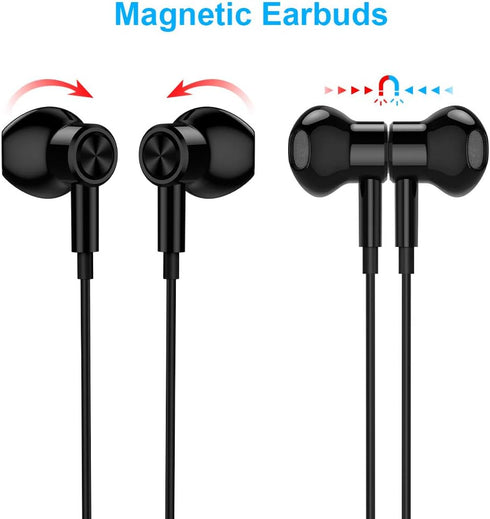 3.5mm Earbuds Noise Canceling Headphones with Microphone Magnetic in-Ear Wired 3.5mm Jack Earphone for Moto G Power Pure Google Pixel 4a 3a 5a Samsung S10 S10e S9 A03s A52 A14 A12 A13 A15 5G
